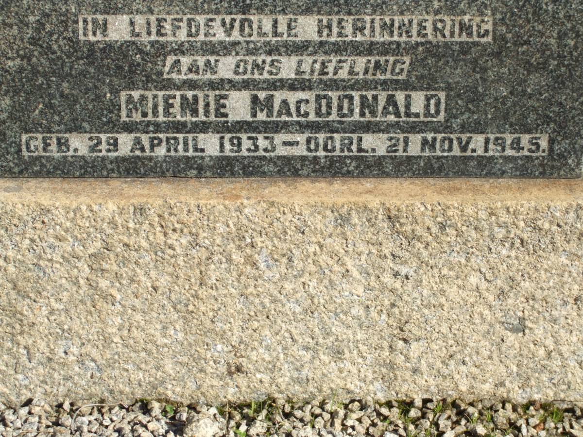 MacDONALD Mienie 1933-1945