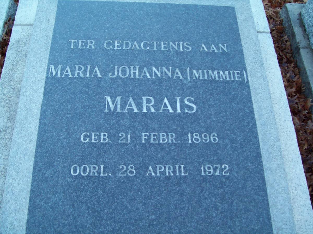 MARAIS Maria Johanna 1896-1972