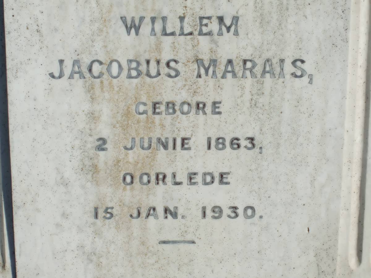 MARAIS Willem Jacobus 1863-1930