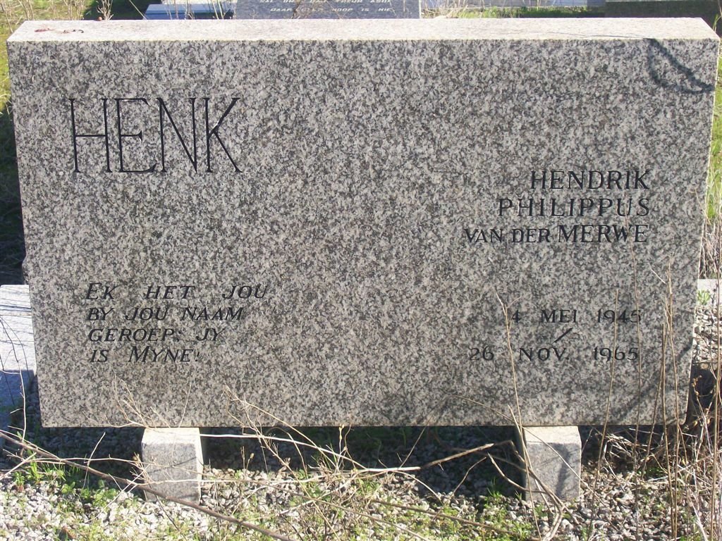 MERWE Hendrik Philippus, van der 1945-1965