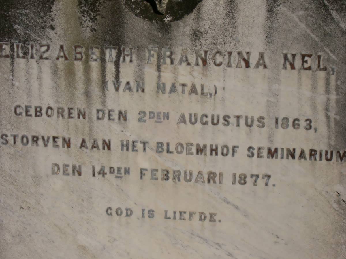 NEL Elizabeth Francina 1863-1877