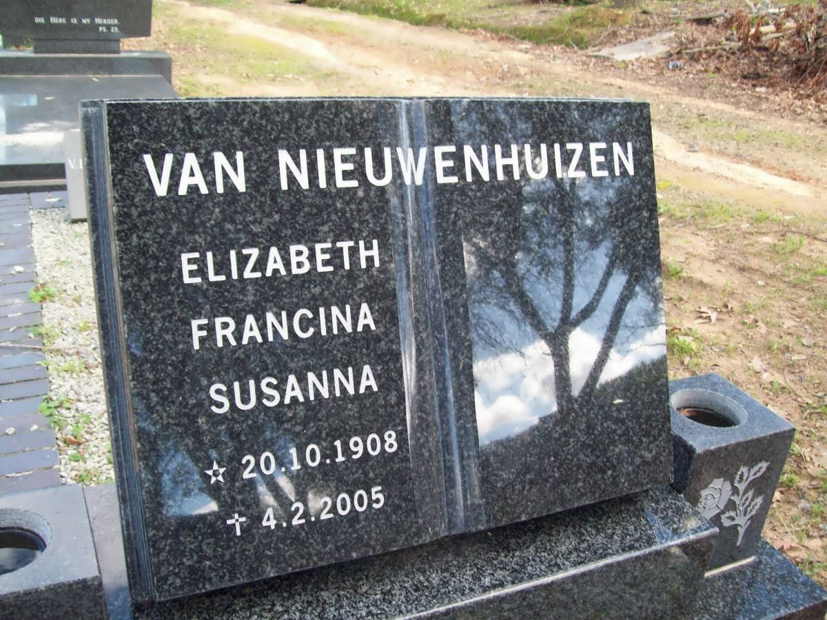 NIEUWENHUIZEN Elizabeth Francina Susanna, van 1908-2005