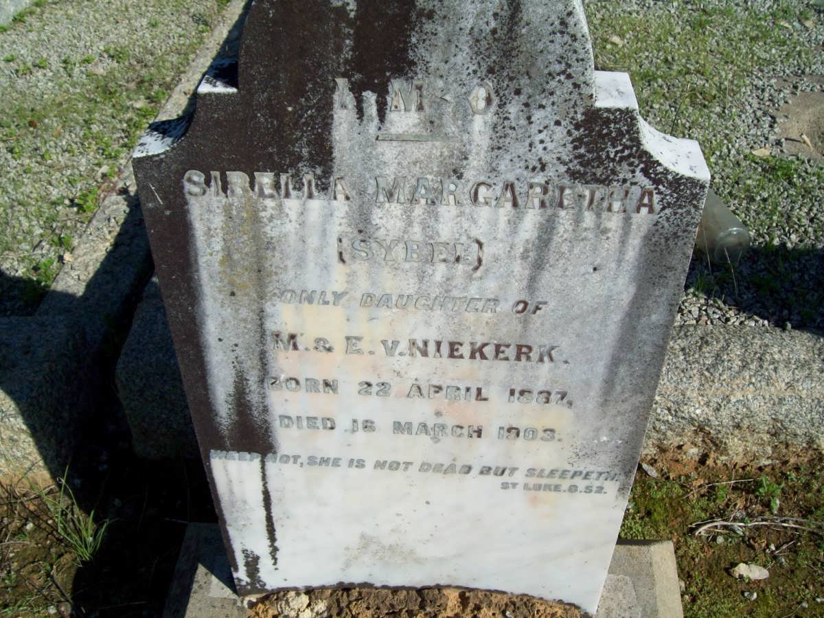 NIEKERK Sibella Margaretha, van  1887-1903