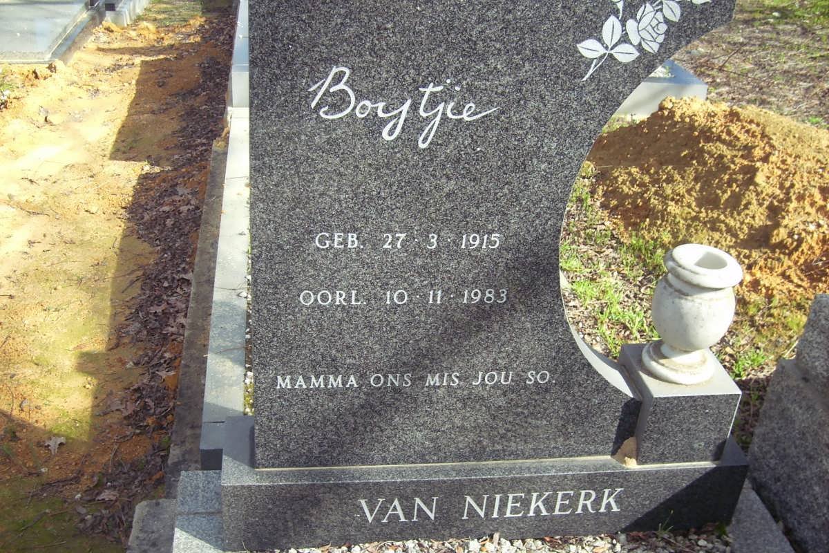 NIEKERK Boytjie, van 1915-1983