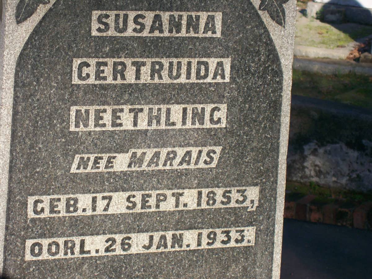 NEETHLING Susanna Gertruida nee MARAIS 1853-1933
