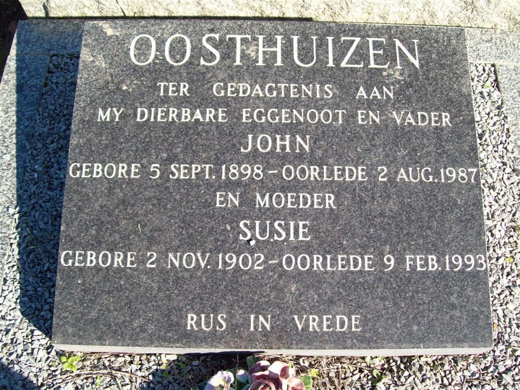 OOSTHUIZEN John 1898-1987 &amp; Susie 1902-1993