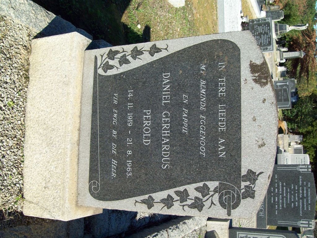 PEROLD Daniel Gerhardus 1919-1963