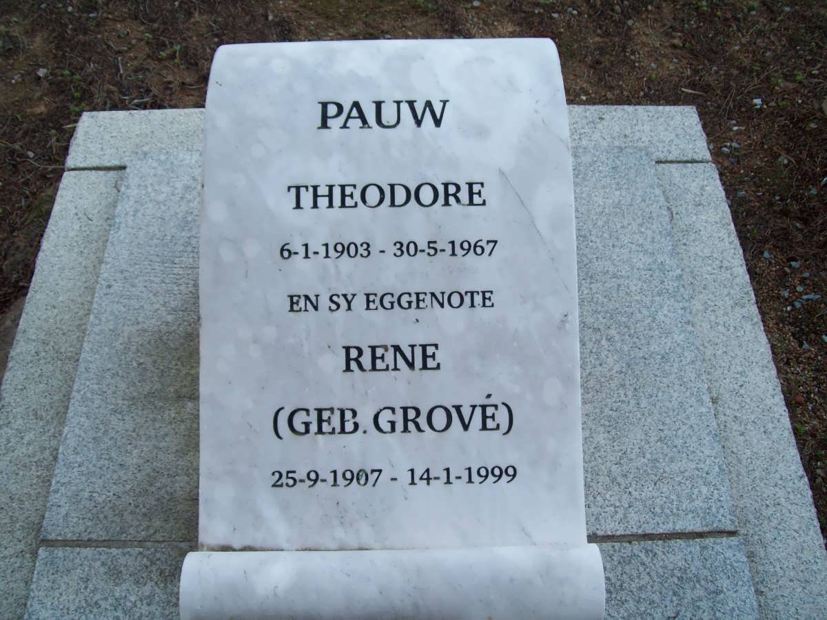 PAUW Theodore 1903-1967 &amp; Rene GROVE 1907-1999