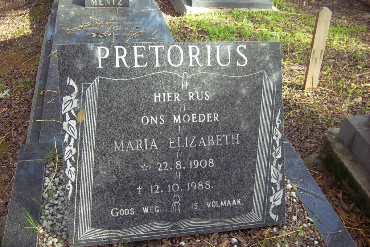 PRETORIUS Maria Elizabeth 1908-1988