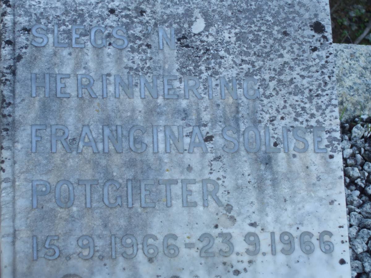POTGIETER Francina Solise 1966-1966