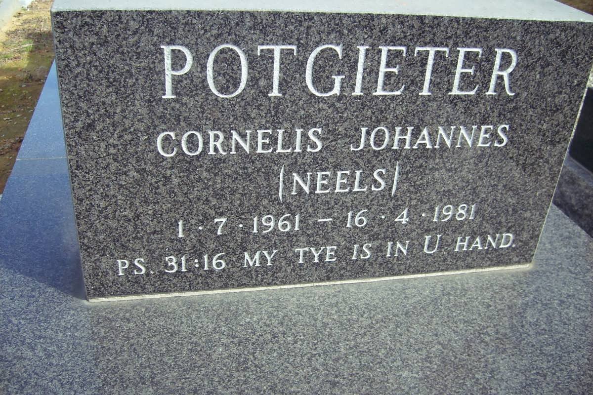 POTGIETER Cornelis Johannes 1961-1981