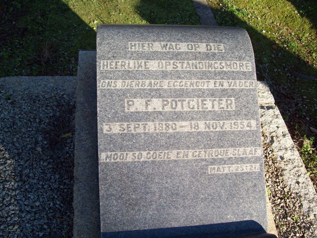 POTGIETER P.F. 1880-1954