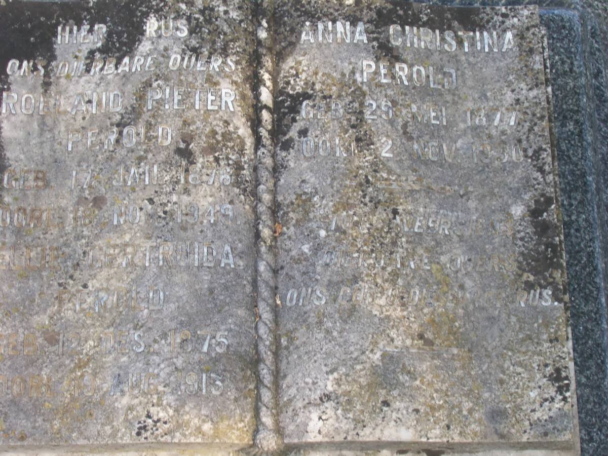 PEROLD Rohland Pieter 1876-1949 :: PEROLD Ellie Gertruida 1875-1913 :: PEROLD Anna Christina 1877-1930