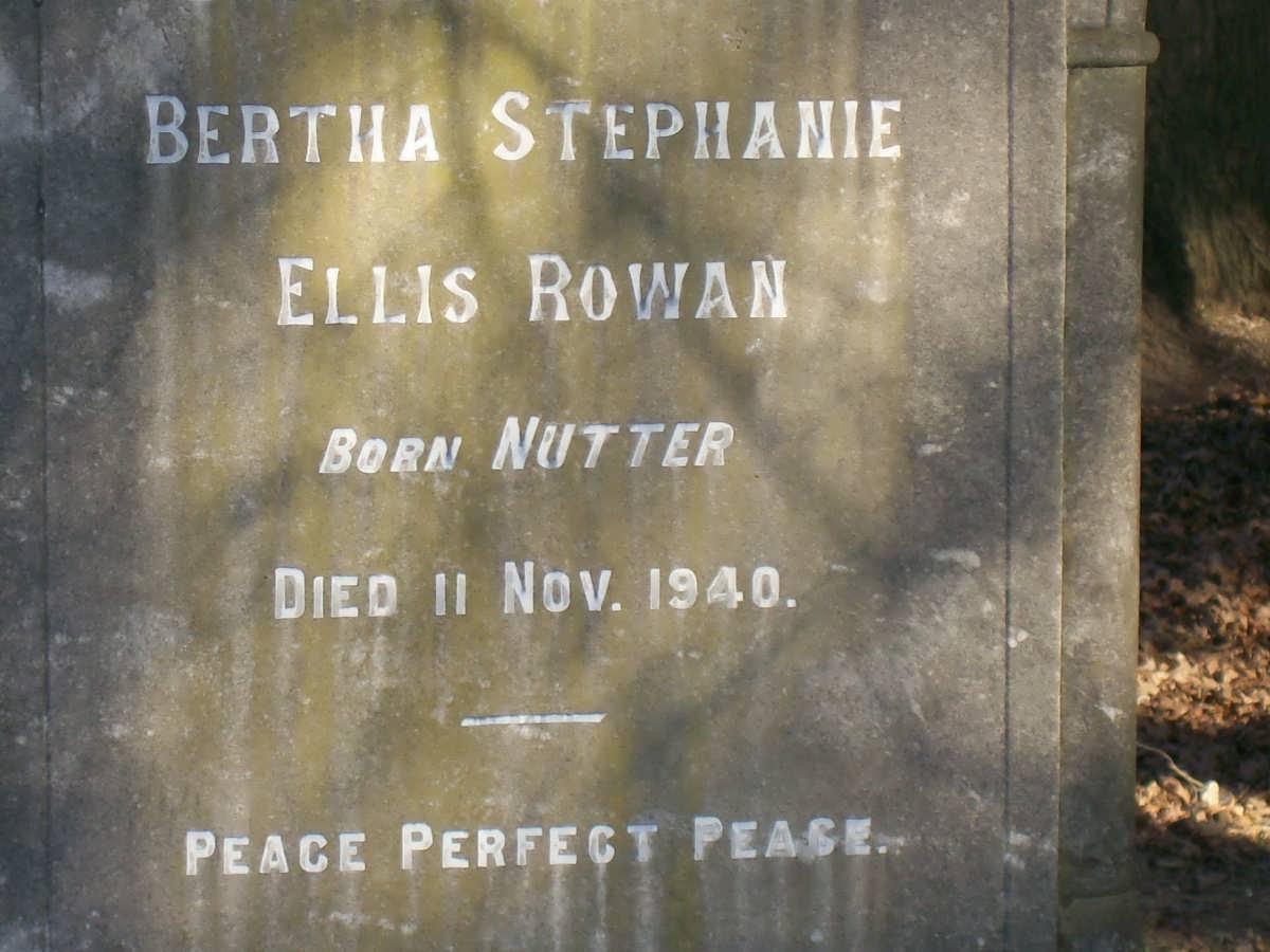 ROWAN Bertha Stephanie Ellis nee NUTTER -1940
