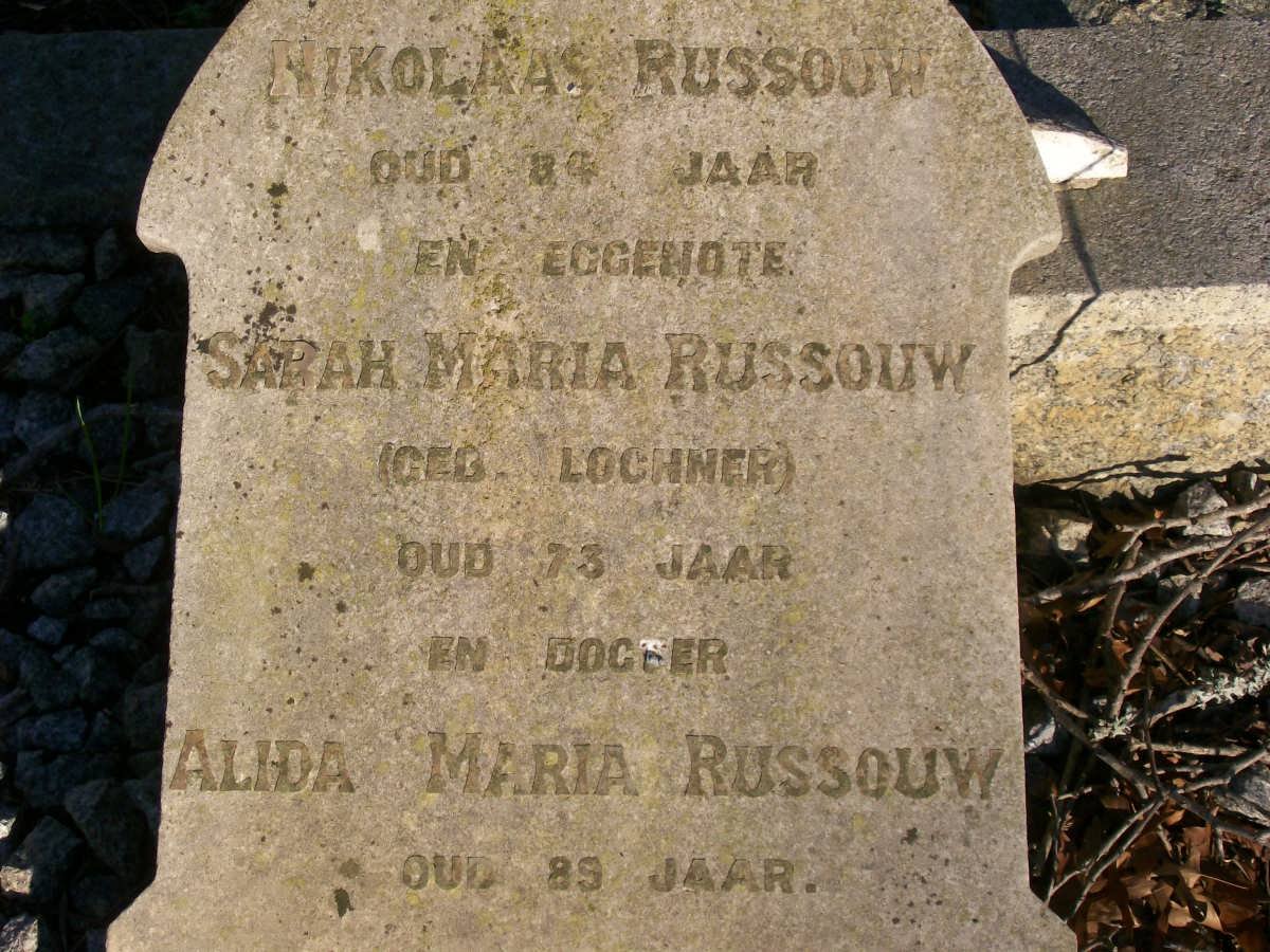 RUSSOUW Nikolaas  &amp; Sara Maria LOCHNER :: RUSSOUW Alida Maria