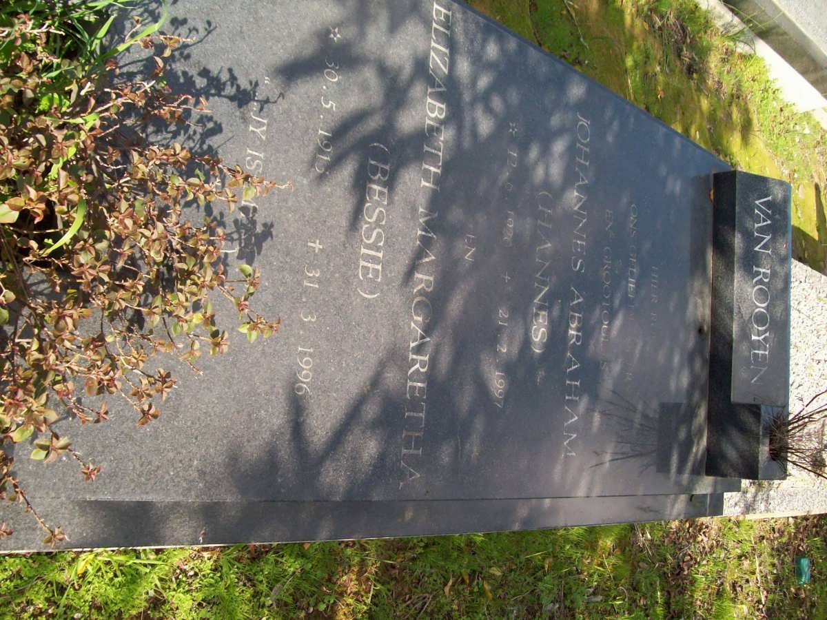ROOYEN Johannes Abraham, van 1930-1997 &amp; Elizabeth Margaretha 1915-1996