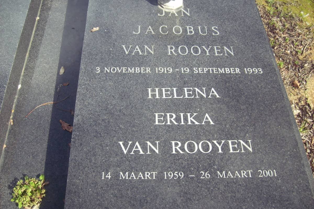 ROOYEN Jan Jacobus, van 1919-1993 &amp; Helena Erika 1959-2001