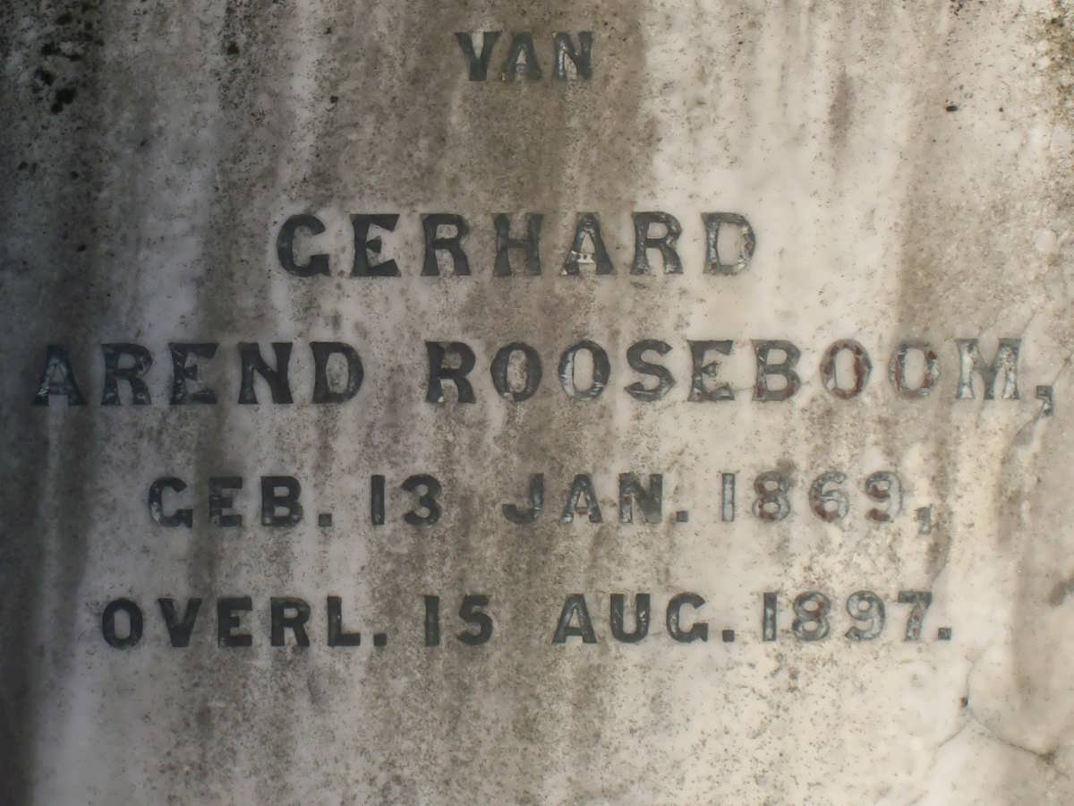 ROOSEBOOM Gerhard Arend 1869-1897