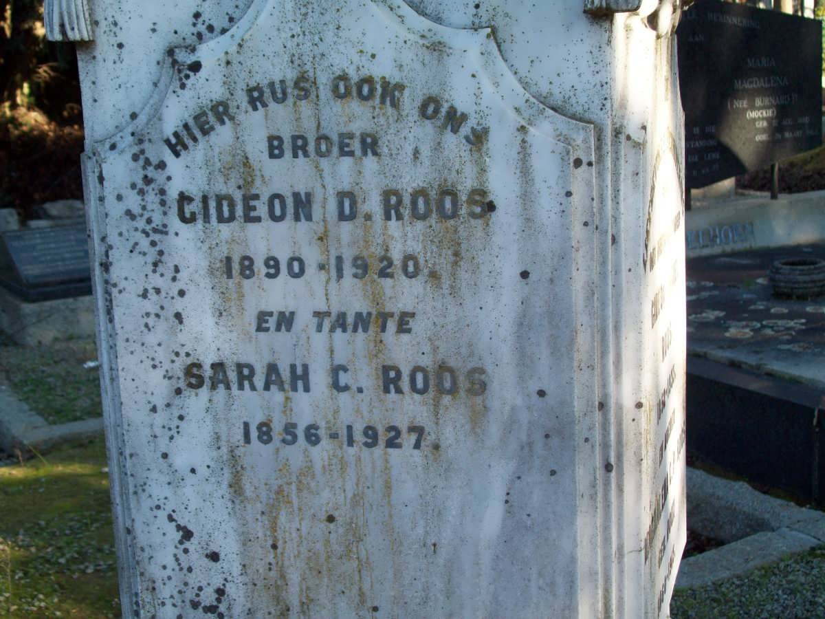 ROOS Gideon D. 1890-1920 :: ROOS Sarah C. 1856-1927