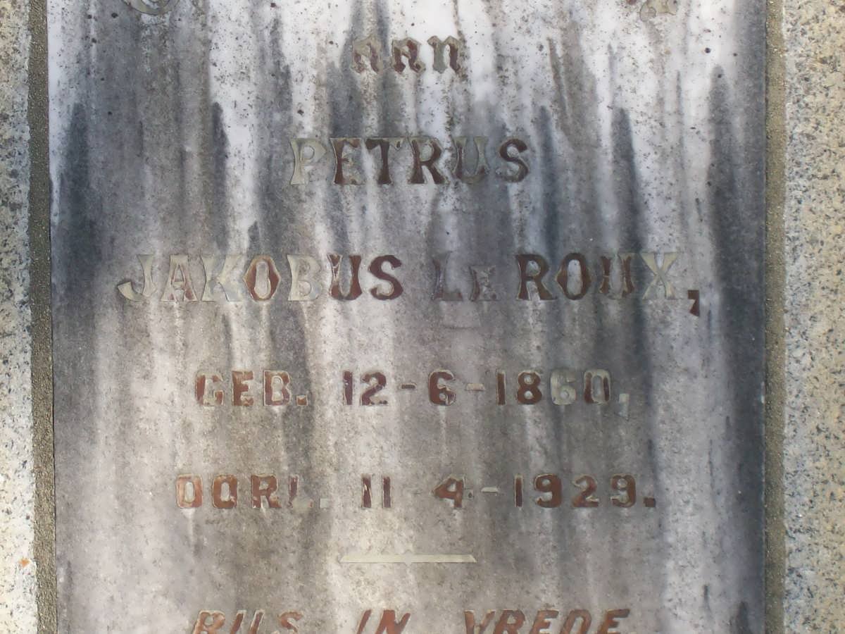 ROUX Petrus Jacobus, le 1860-1929