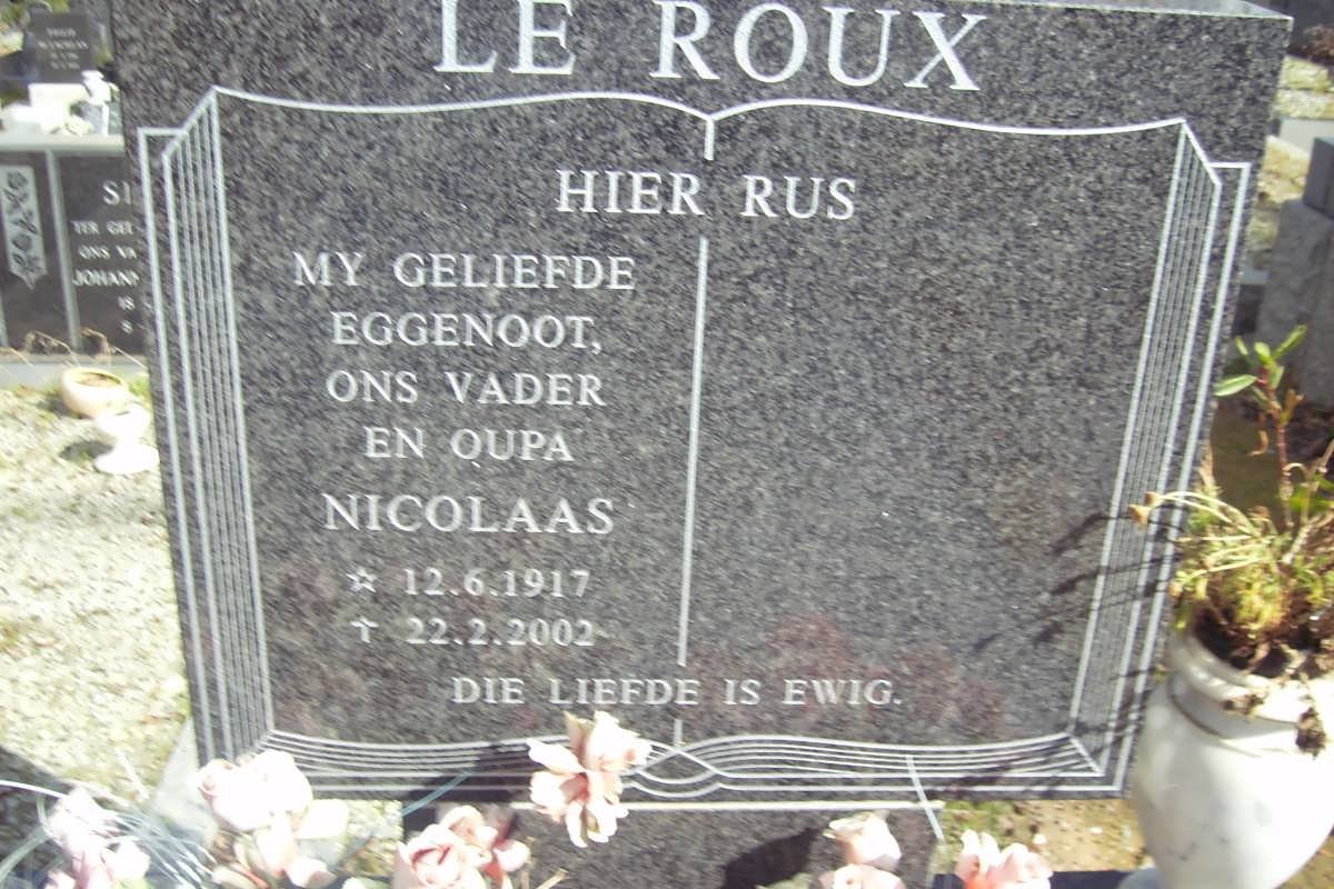 ROUX Nicolaas, le 1917-2002