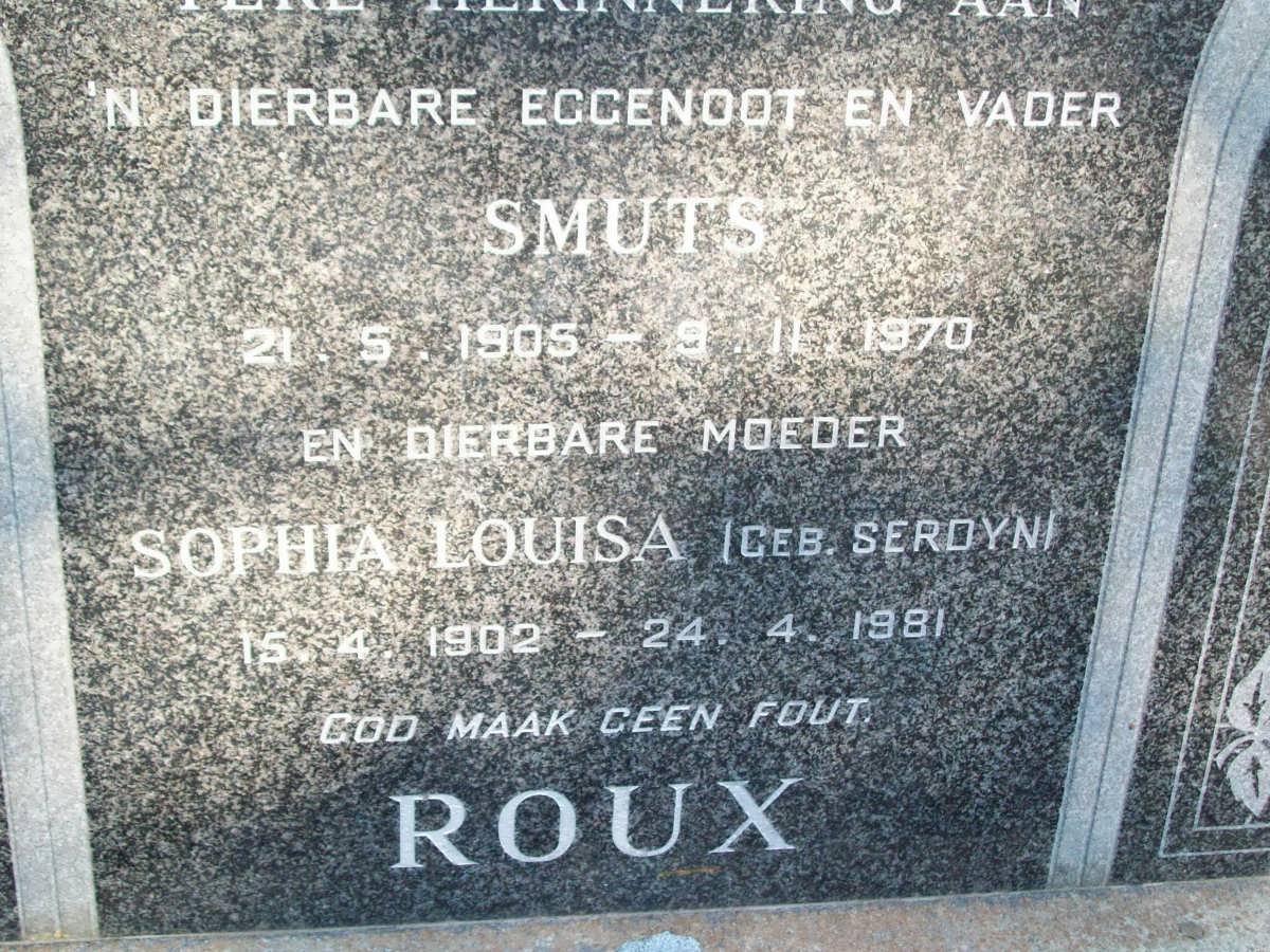 ROUX Smuts 1905-1970 &amp; Louisa SERDYN 1902-1981