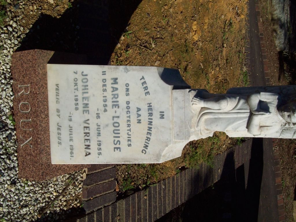 ROUX Marie Louise 1954-1955 :: ROUX Johlene Verena 1958-1961