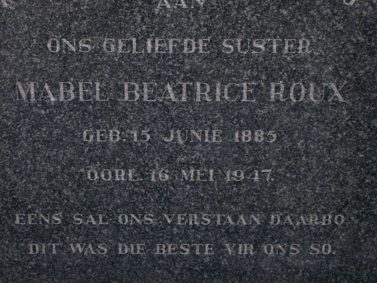 ROUX Mabel Beatrice 1885-1947