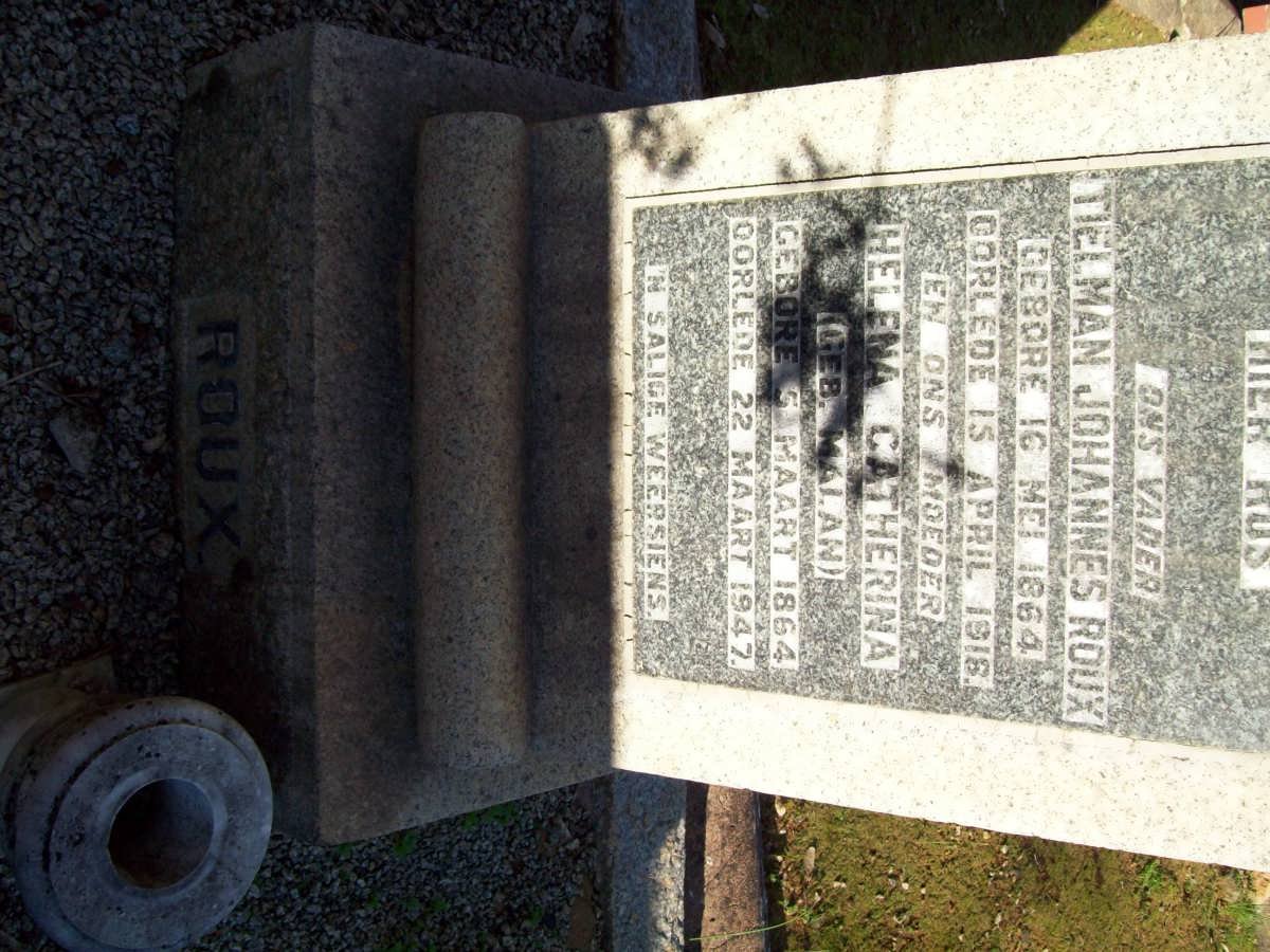 ROUX Tielman Johannes 1864-1916 &amp; Helena Catherina MALAN 1864-1947