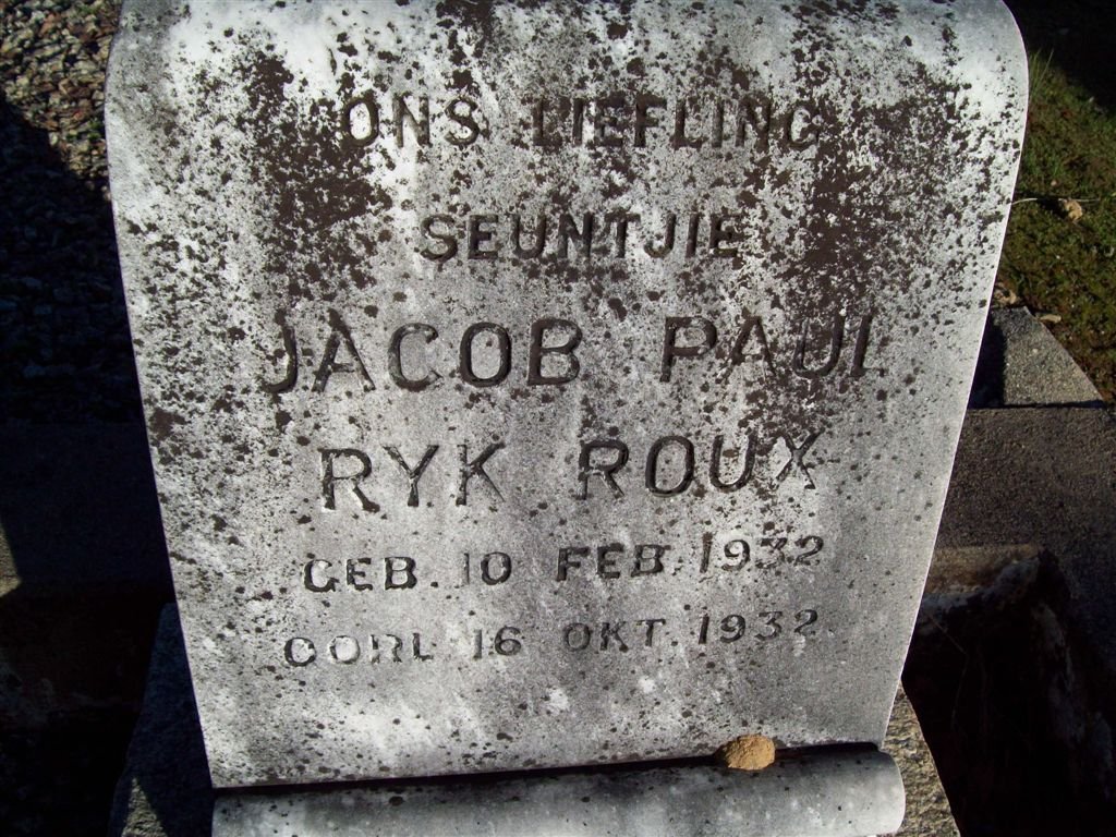 ROUX Jacob Paul Ryk 1932-1932