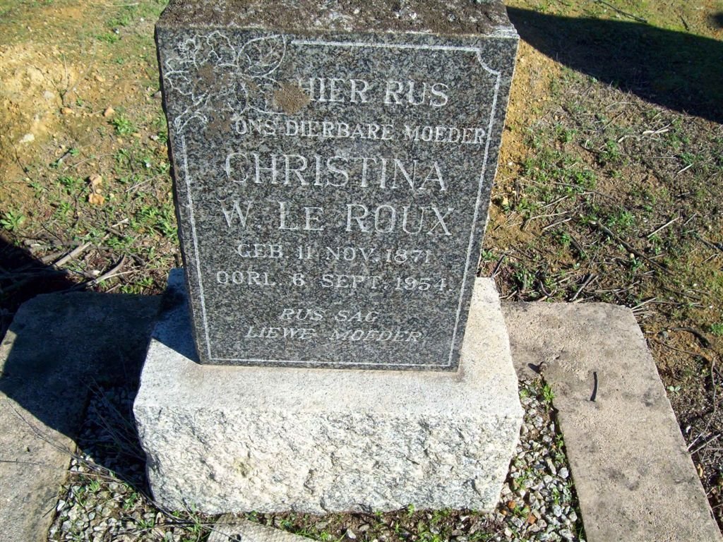 ROUX Christina W., le 1871-1954