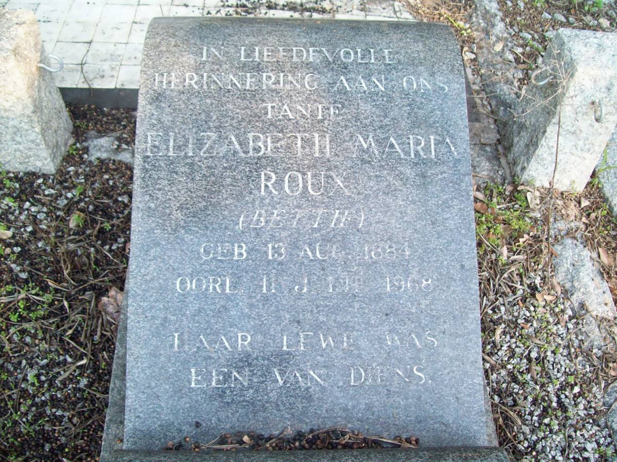 ROUX Elizabeth Maria 1884-1968