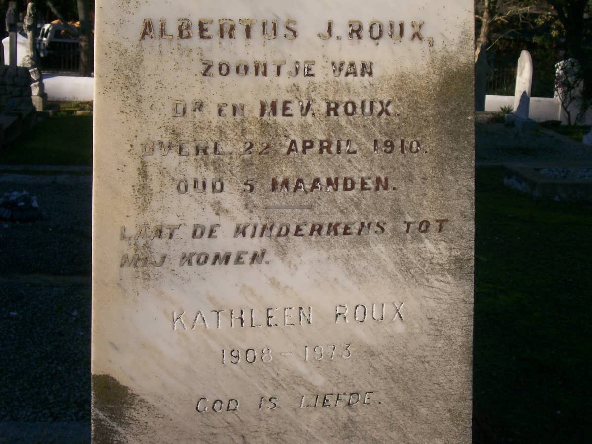 ROUX Albertus J. -1910 :: ROUX Kathleen 1908-1973