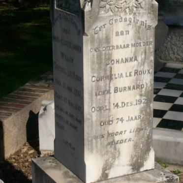 ROUX Willem Gabriel, le 1851-1887 &amp; Johanna Cornelia BURNARD -1928