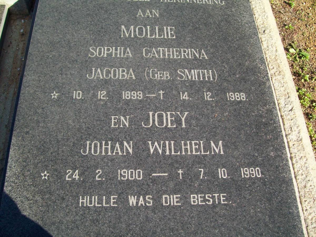 ROUX Johan Wilhelm 1900-1990 &amp; Sophia Catherina Jacoba SMITH 1898-1988 :: ? Roleen nee ROUX 1927-2004