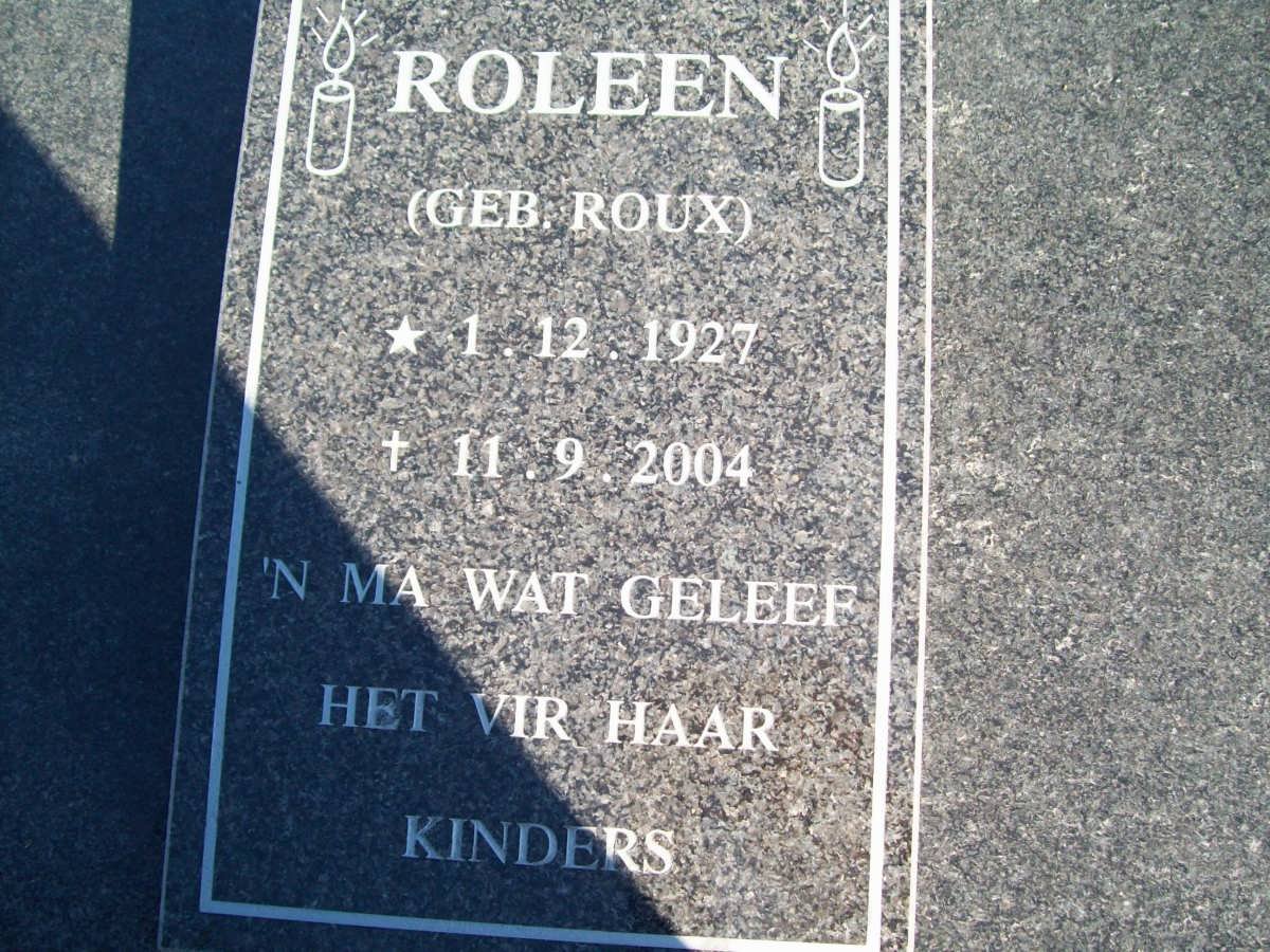 ROUX Johan Wilhelm 1900-1990 &amp; Sophia Catherina Jacoba SMITH 1898-1988 :: ? Roleen nee ROUX 1927-2004
