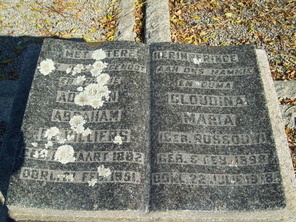 ROUX Adriaan Abraham de Villiers 1882-1951 &amp; Gloudina Maria ROSSOUW 1898-19?8