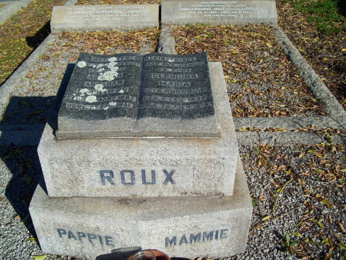 ROUX Adriaan Abraham de Villiers 1882-1951 &amp; Gloudina Maria ROSSOUW 1898-19?8