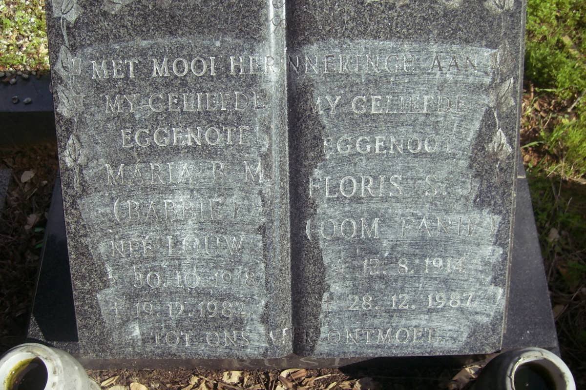 RUST Floris S.J. 1914-1987 &amp; Maria B.M. LOUW 1918-1982