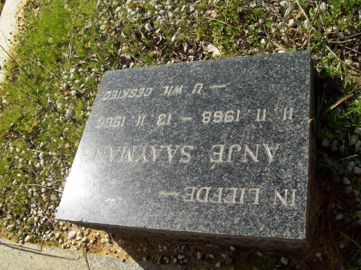 SAAYMAN Anjé 1968-1968