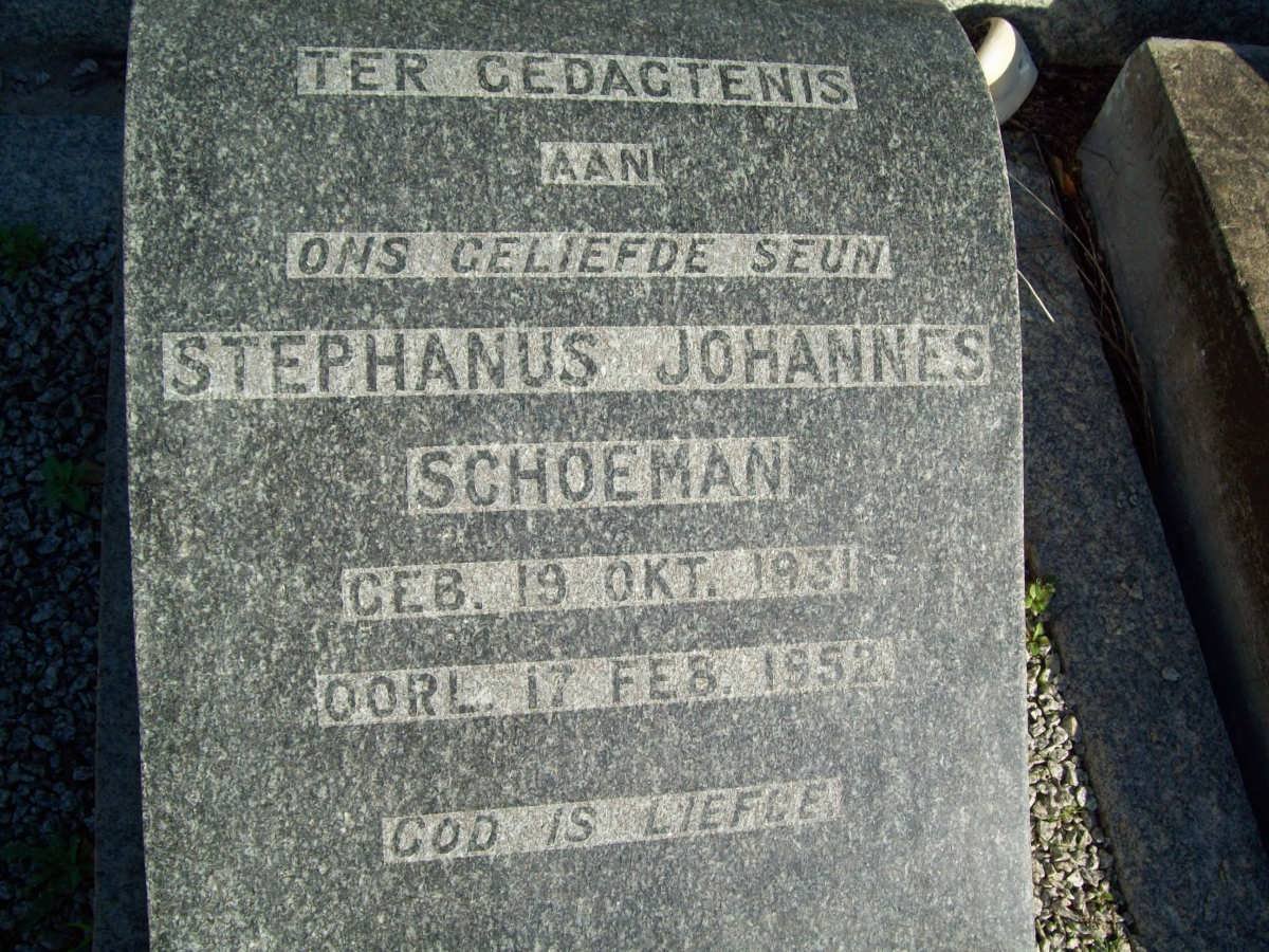 SCHOEMAN Stephanus Johannes 1931-1952