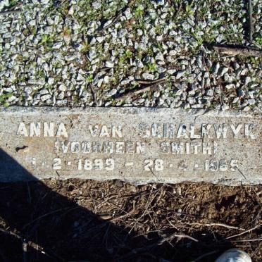 SCHALKWYK Anna, van nee SMITH 1899-1985