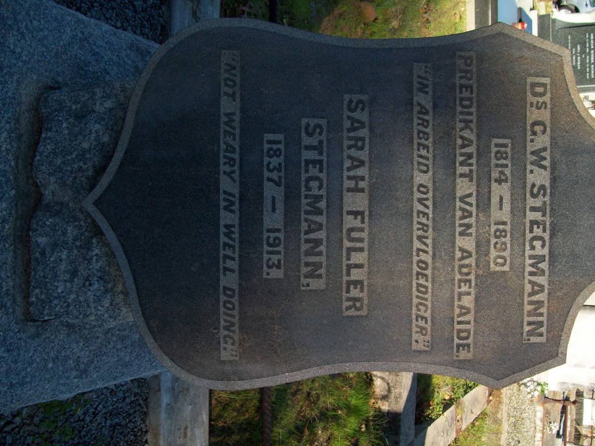 STEGMANN G.W. 1814-1890 :: STEGMANN Sarah Fuller 1837-1913