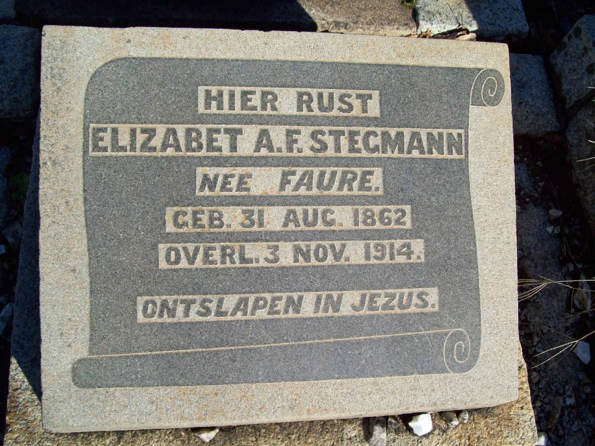 STEGMANN Elizabet A.F. nee FAURE 1862-1914