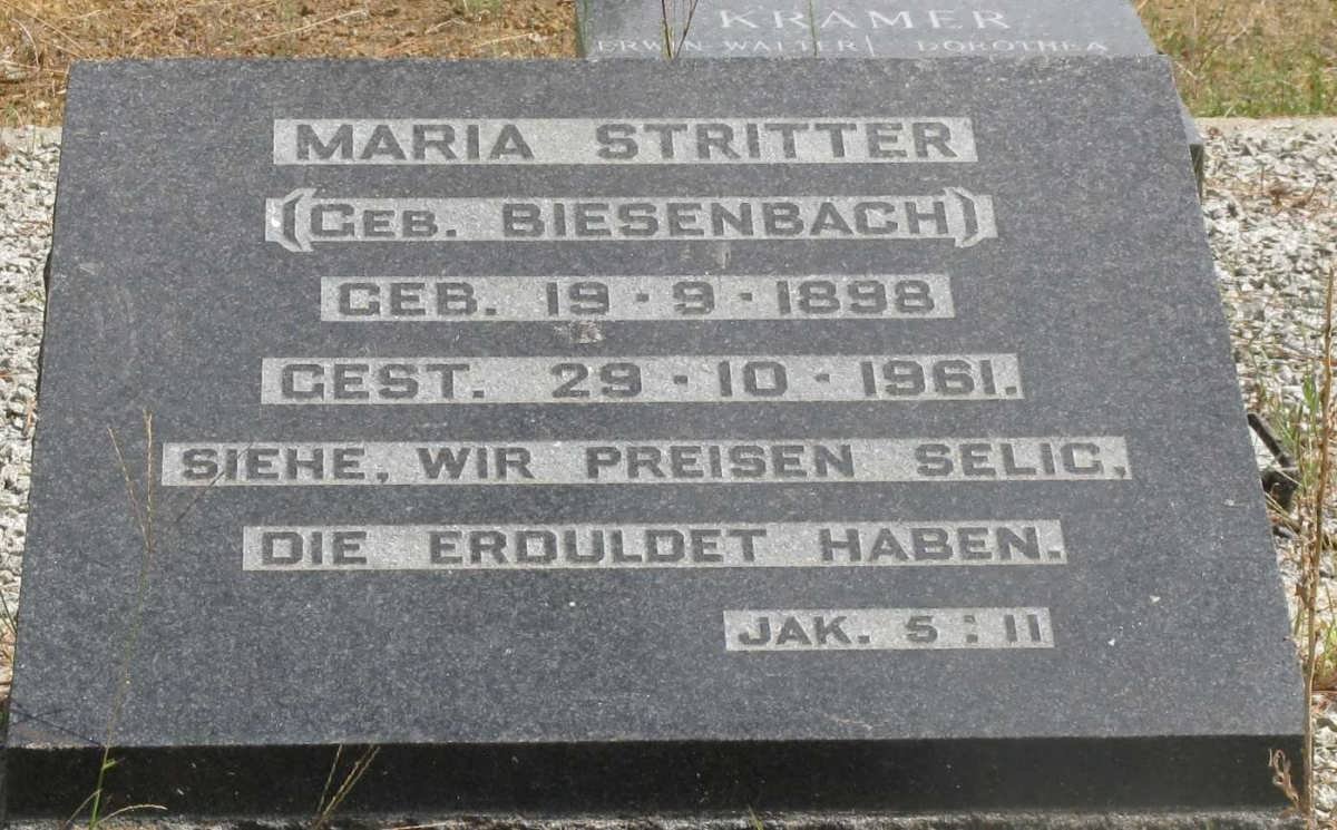 STRITTER Maria nee BIESENBACH 1898-1961