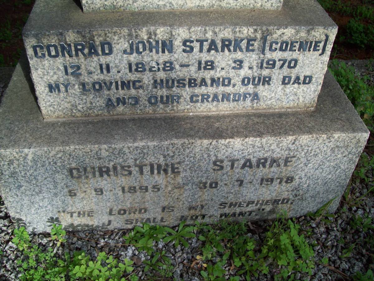 STARKE Conrad John 1888-1970 &amp; Christine 1895-1978