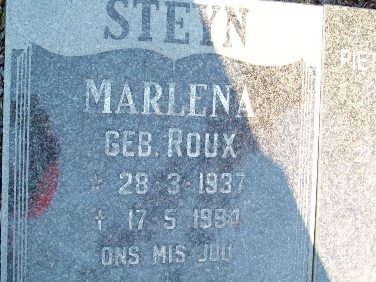 STEYN Pieter Hendrik 1933-1998 &amp; Marlena ROUX 1937-1994