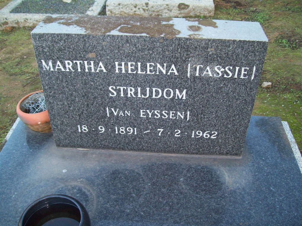 STRIJDOM Martha Helena nee VAN EYSSEN 1891-1962