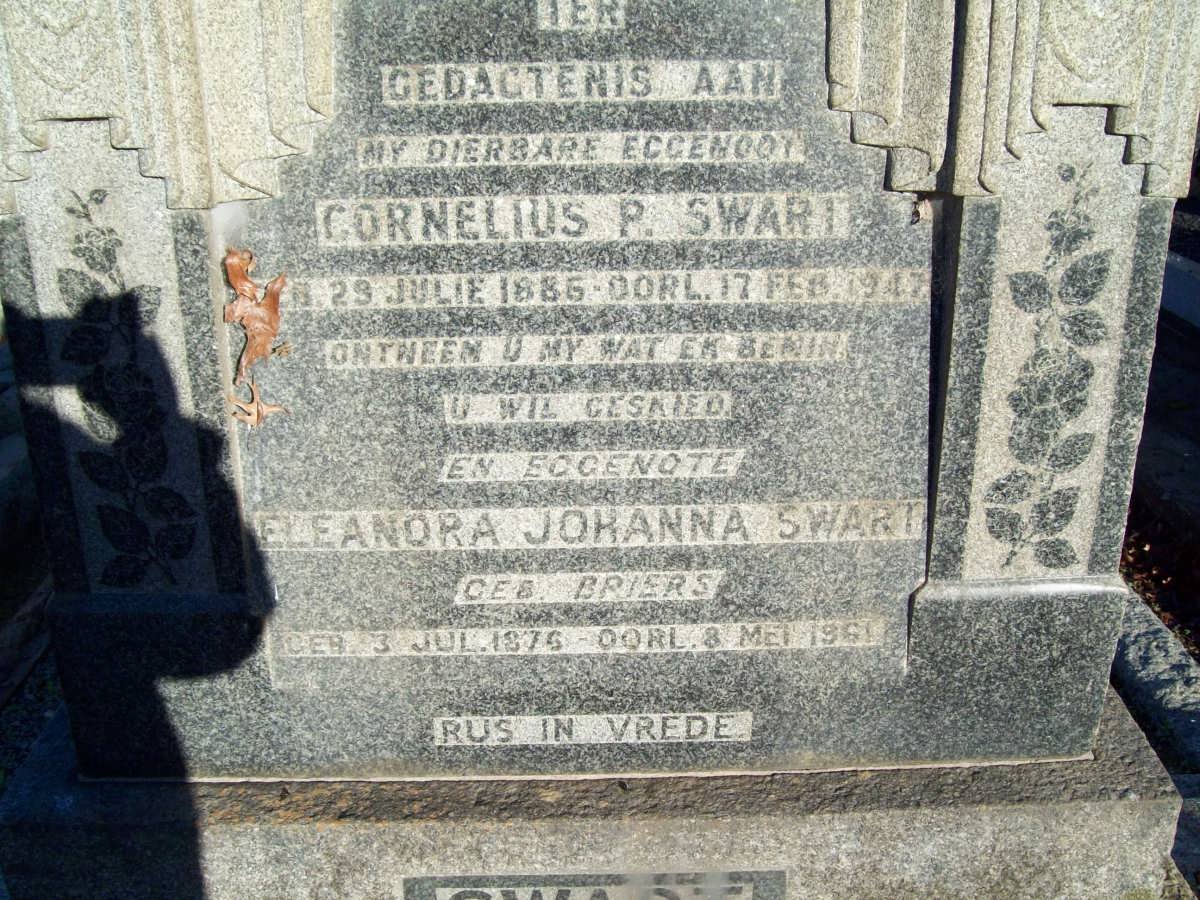 SWART Cornelius P. 1885-1947 &amp; Eleanor Johanna BRIERS 1876-1961