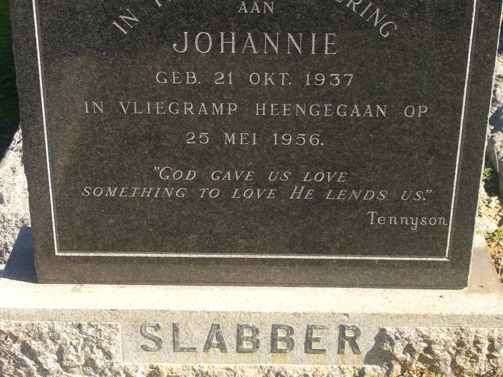 SLABBER Johannie 1937-1956
